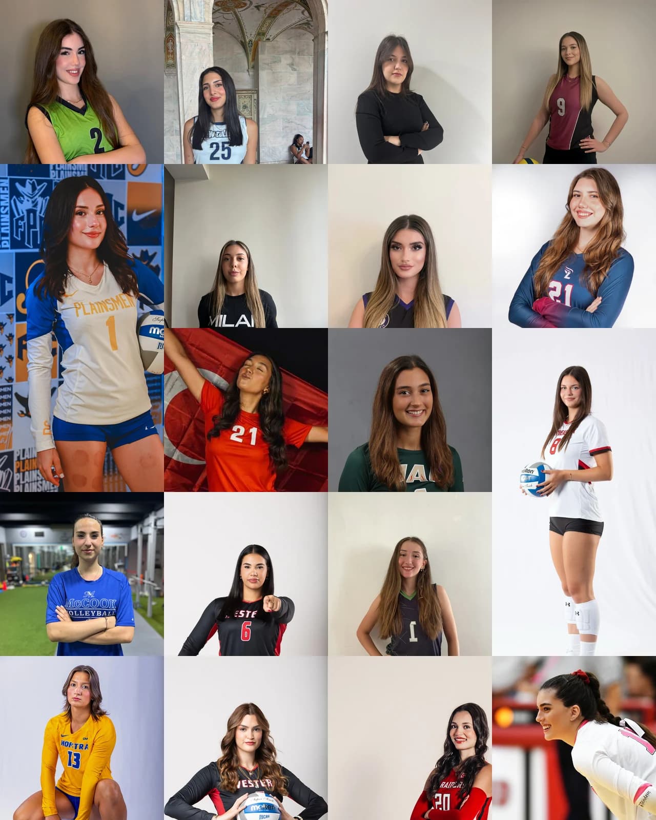 Volley Abroad ile yurt dışına yerleşen sporculardan oluşan fotoğraf mozaiği